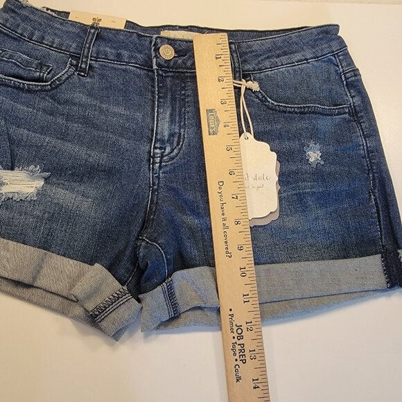 Altar’d State Denim Shorts Sz 27 Indigo Shatter NWT - Picture 7 of 9